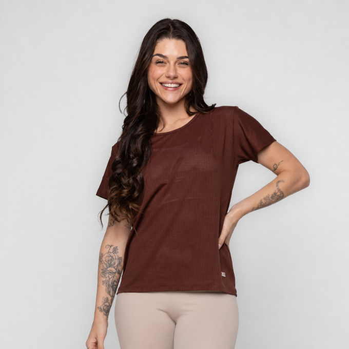 Blusa T-shirt Tela Dry Fit Básica Verônica