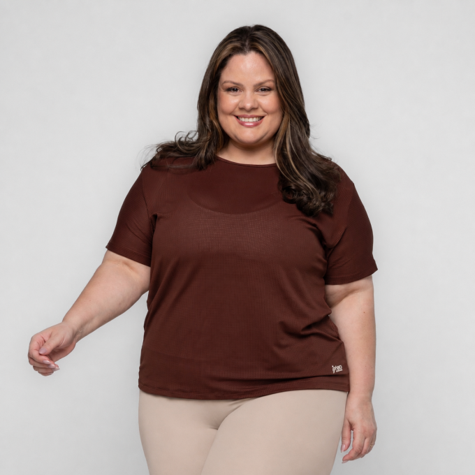 Blusa Plus Size Feminina T-shirt Tela Dry Fit Básica Verônica
