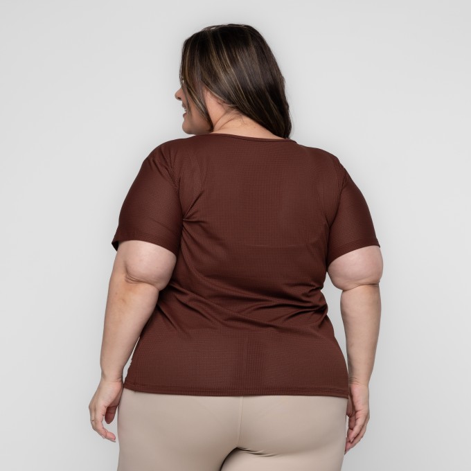 Blusa Plus Size Feminina T-shirt Tela Dry Fit Básica Verônica