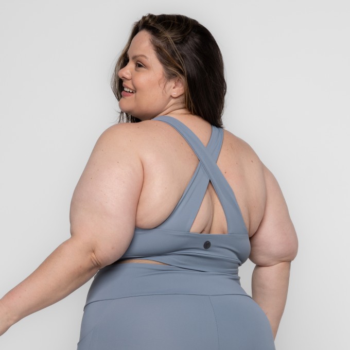 Top Fitness Plus Size Larah Alças Cruzadas Keep Move