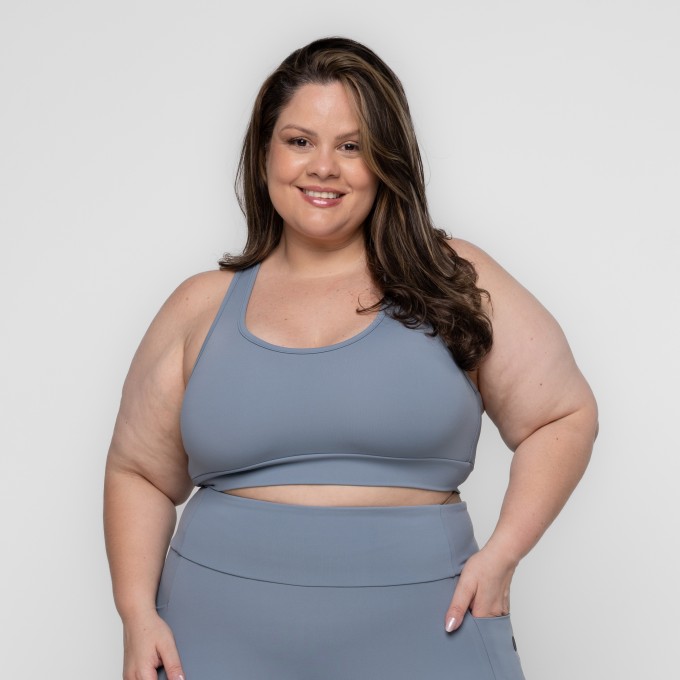 Top Fitness Plus Size Larah Alças Cruzadas Keep Move