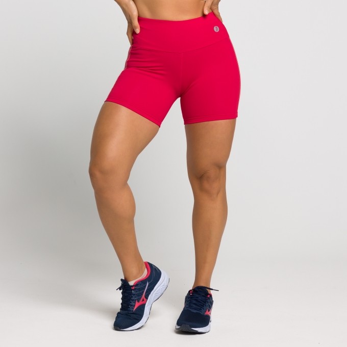 Short Fitness Sarah com Faixa Lateral em Elástico Degradê